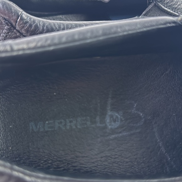 Merrell Black Pebbled Leather Slip-On Loafers - Picture 9 of 11